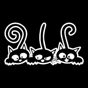 Cat Car Sticker Personality Cute Decoration (Option: White wx65053a)