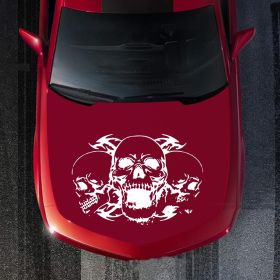Three Skull Totem Body Decals For General Use (Color: White)