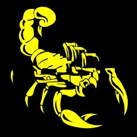 Car Pull Flower Front And Rear Bumper Reflective Scorpion Stickers (Color: Yellow)