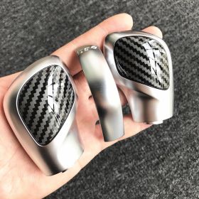 Chrome Matt With Leather Knob Gear Side Cover DSG (Option: 2style)