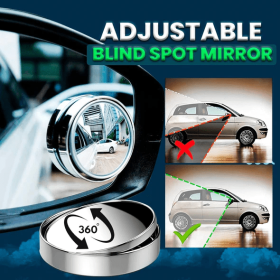 360-degree Rotating Round Blind Spot Mirror Car Rear View Reversing Auxiliary Mirror Large Vision For Interior External (Color: Black)