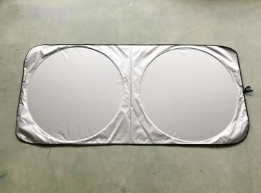 Car Sunshield Doublecircle Silvercoated Sun Front Sun Visor (Option: 150x80 cloth bag packaging)