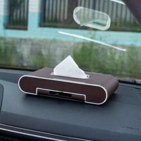 Mobile Phone Holder Tissue Box Car With High-end Pumping Paper Box (Option: Brown Standard Edition)