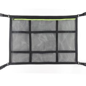 Car Ceiling Cargo Net Pocket Car Ceiling Cargo Net Pocket Double-layer Mesh Storage Toy Net Pocket (Option: Green-31inchx21inch)