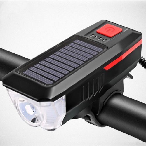 Bicycle Torch Horn USB Solar Headlight
