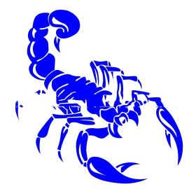 Car Pull Flower Front And Rear Bumper Reflective Scorpion Stickers (Color: Blue)