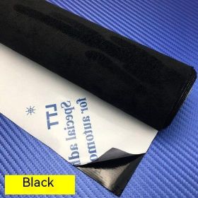 Self-adhesive Four-sided Elastic Suede Suede Car Interior Design Modification Furniture Decoration (Option: Black-50cm X149 Cm)