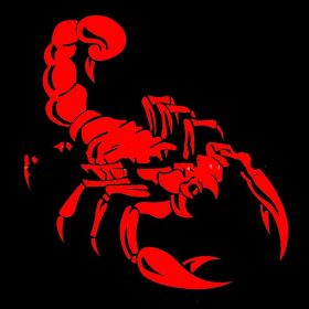 Car Pull Flower Front And Rear Bumper Reflective Scorpion Stickers (Color: Red)