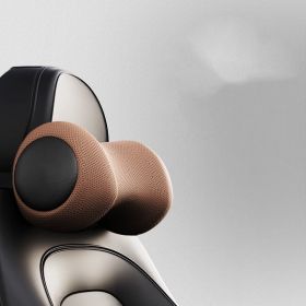 Car Neck Pillow Seat Electric Massage Waist Cushion (Option: Mocha brown-Headrest regular)