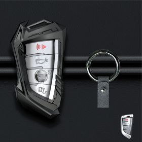 Zinc Alloy Car Remote Key Case Cove (Option: Blade Grey Ring Buckle)