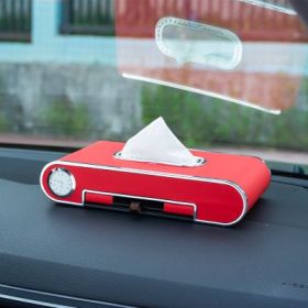 Mobile Phone Holder Tissue Box Car With High-end Pumping Paper Box (Option: Crimson high version)