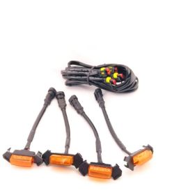Off-road Smog Light  Net Light LED Wheel Eyebrow Light Small Light Decoration (Option: Yellow shell yellow light-4lights add one to four lines)