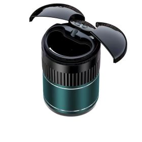 Car Automatic Sensing Touch Infrared Smoking Metal Smart Ashtray With Lid (Option: Green Touch-113 × 72mm)