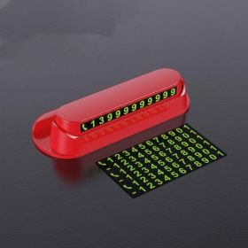 Luminous Car Temporary Parking Card Car Sticker Car Air Freshener Phone Number Card Plate Car Accessories Universal Car Stickers (Option: Red-Type A)
