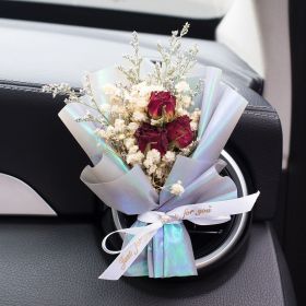 Car Aromatherapy Vent Perfume Creative Eternal Handmade Dried Bouquet RoseOrnament (Option: 05 Twilight-Jasmine Flavor)