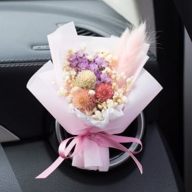 Car Aromatherapy Vent Perfume Creative Eternal Handmade Dried Bouquet RoseOrnament (Option: 07 Flower Season Light Purple-Jasmine Flavor)