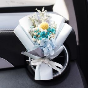 Car Aromatherapy Vent Perfume Creative Eternal Handmade Dried Bouquet RoseOrnament (Option: 04 Pull Wind Xuelai Azure-Jasmine Flavor)