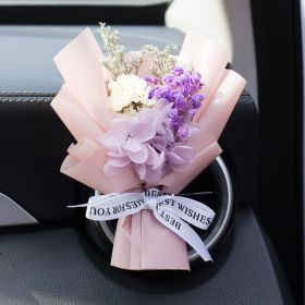 Car Aromatherapy Vent Perfume Creative Eternal Handmade Dried Bouquet RoseOrnament (Option: 08 Peach Peach-Jasmine Flavor)