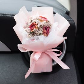 Car Aromatherapy Vent Perfume Creative Eternal Handmade Dried Bouquet RoseOrnament (Option: 11 Little Princess Pink-Jasmine Flavor)